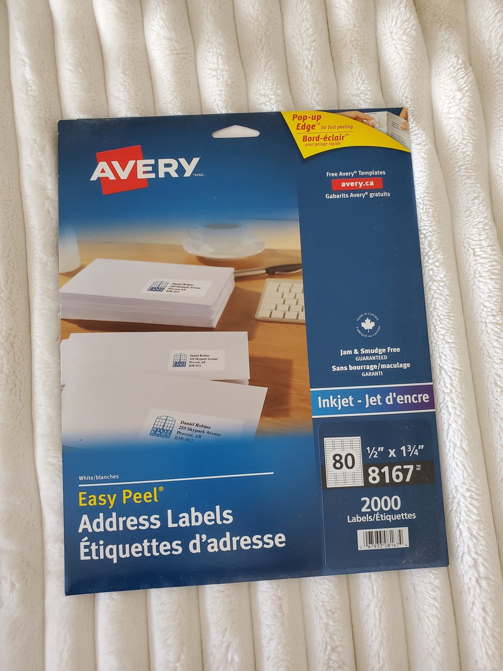 Avery White Easy Peel Address Labels - 2000 Pack (Inkjet)